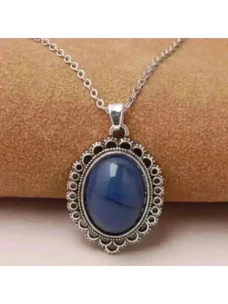 Oval Leland Blue Gemstone Over Sterling Silver Chain